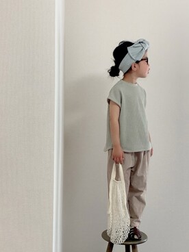 「アイテム（サンダル）」を使った、momono13さん（キッズ・110cm）の春コーディネート