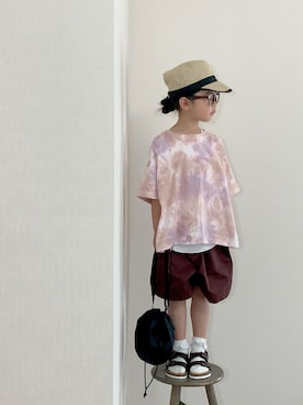 「アイテム（サンダル）」を使った、momono13さん（キッズ・110cm）の春コーディネート