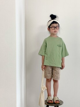 「アイテム（サンダル）」を使った、momono13さん（キッズ・110cm）の夏コーディネート