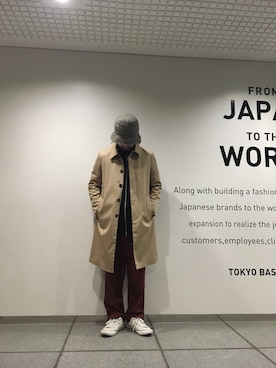 「UNITED TOKYO（ユナイテッドトウキョウ）のアイテム（ステンカラーコート）」を使った、unitedtokyo_310さん（メンズ・174cm）の秋コーディネート