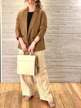 「interstaple（インターステイプル）のアイテム」を使った、うっちーさん（レディース・157cm）の春コーディネート