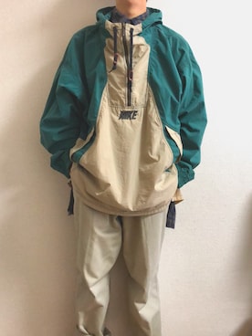 「レイヤードstyle」｜「アイテム（ナイロンジャケット）」を使った、お茶さん（メンズ・181cm）の冬コーディネート