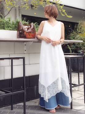 「FLUID（フルイド）のアイテム」を使った、nanaさん（レディース・160cm）の夏コーディネート