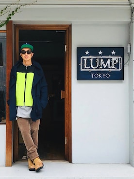 「WHIZLIMITED（ウィズリミテッド）のアイテム（その他アウター）」を使った、下野宏明さん（メンズ・181cm）の秋コーディネート