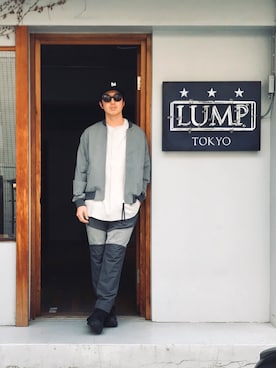 「NEWERA」｜「アイテム（MA-1）」を使った、下野宏明さん（メンズ・181cm）の冬コーディネート