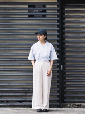 「plain-me（プレインミー）のアイテム（トップス）」を使った、andrea さん（レディース・156cm）の秋コーディネート