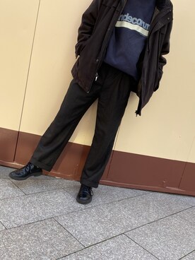 「古着のアイテム（ジャケット/アウター、ブラック系）」を使った、kotaさん（メンズ・176cm）の冬コーディネート