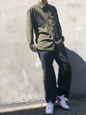「UNIQLO（ユニクロ）のアイテム（トップス、グリーン系）」を使った、kotaさん（メンズ・176cm）の春コーディネート