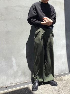 「kutir（クティール）のウルトラルーズシルエットスウェット（スウェット、ブラック系）」を使った、kotaさん（メンズ・176cm）の春コーディネート