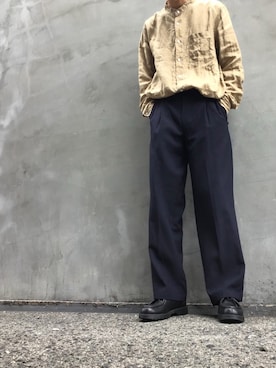 「古着のアイテム（トップス、ベージュ系）」を使った、kotaさん（メンズ・176cm）の春コーディネート