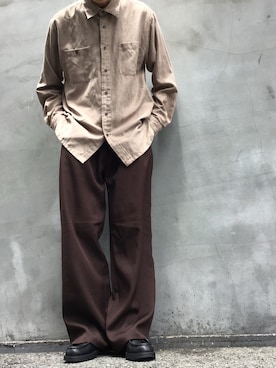 「usedのアイテム（シャツ/ブラウス、ベージュ系）」を使った、kotaさん（メンズ・176cm）の春コーディネート