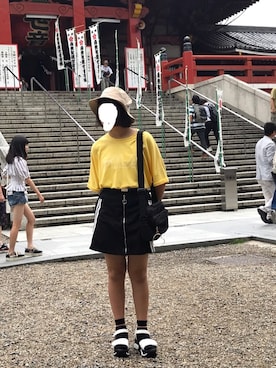 「ショッピング」｜「アイテム（帽子）」を使った、たかとらさん（メンズ・168cm）の夏コーディネート