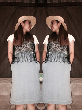 「SHOTOのアイテム」を使った、momonaさん（レディース・161cm）の夏コーディネート