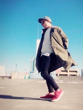 「WEGO（ウィゴー）のアイテム（トレンチコート）」を使った、sesu さん（メンズ・173cm）の夏コーディネート