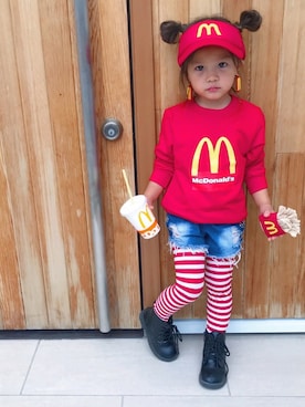 「マクドナルド」｜「アイテム（スウェット）」を使った、りなさん（キッズ・100cm）の秋コーディネート