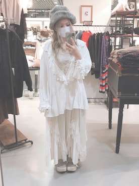 「VINTAGE（ヴィンテージ）のアイテム（ドレス）」を使った、きゅぴさん（レディース・152cm）の冬コーディネート