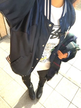 「正月」｜「アイテム（ナイロンジャケット）」を使った、和葉さん（レディース・153cm）の冬コーディネート