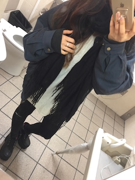 「トイレから失礼しやす」｜「アイテム（その他アウター）」を使った、和葉さん（レディース・153cm）の冬コーディネート