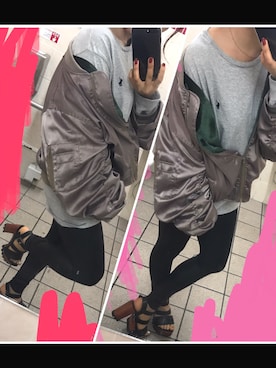 「雨」｜「アイテム（ブルゾン）」を使った、和葉さん（レディース・153cm）の春コーディネート