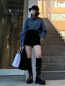「MM6 Maison Margiela（ｴﾑｴﾑｼｯｸｽ ﾒｿﾞﾝ ﾏﾙｼﾞｪﾗ）のアイテム（トートバッグ）」を使った、yukaさん（レディース・160cm）の秋コーディネート