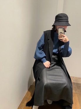 「ロングベスト」｜yukaさん（レディース・160cm）の秋コーディネート