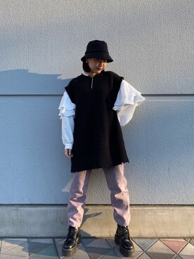 JEANASIS東京ラクーア店｜yuka使用「JEANASIS（ジャガードバケハ/918523）」的時尚穿搭