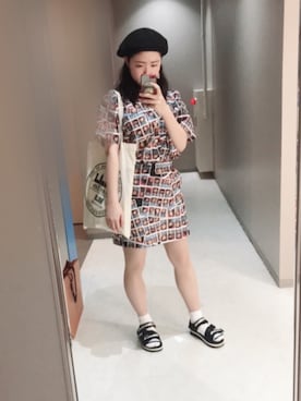 「x-girl_ootd」｜「アイテム（ハンチング/ベレー帽）」を使った、minatoさん（レディース・160cm）の夏コーディネート
