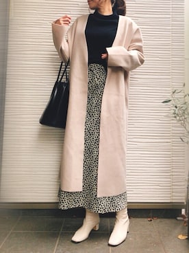 「coca（coca）（コカ）のアイテム（その他アウター）」を使った、𝑐ℎ𝑖𝑚𝑎𝑘𝑖.さん（レディース・162cm）の冬コーディネート