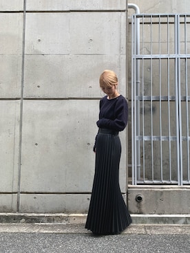 「CLANE（クラネ）のアイテム（スカート）」を使った、yuka nakamoriさん（レディース・152cm）の秋コーディネート