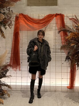 「Lui's（ルイス）のアイテム（その他アウター）」を使った、yuka nakamoriさん（レディース・152cm）の冬コーディネート