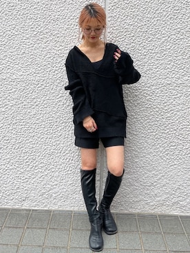 「PERVERZE（パーバーズ）のアイテム」を使った、yuka nakamoriさん（レディース・152cm）の春コーディネート