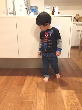「Little Marc Jacobs（リトルマークジェイコブス）のアイテム（トップス）」を使った、Harutoさん（キッズ・80cm）の冬コーディネート