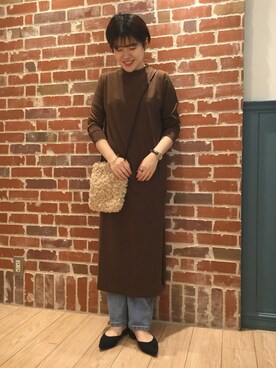 「autumn look」｜「アイテム（ワンピース/ドレス）」を使った、lowrysfarmシャミネ鳥取さん（レディース・161cm）の夏コーディネート