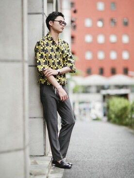 「ETUDES（エチュード）のアイテム」を使った、nano・universe men's staffさん（メンズ・171cm）の春コーディネート