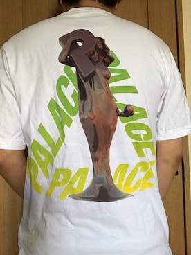「Palace Skateboards（パレススケートボード）のアイテム（Tシャツ/カットソー、ホワイト系）」を使った、SKY++さん（メンズ・169cm）の夏コーディネート