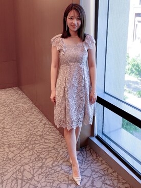 「アイテム（ワンピース/ドレス、シルバー系）」を使った、vickyさん（レディース・160cm）の夏コーディネート