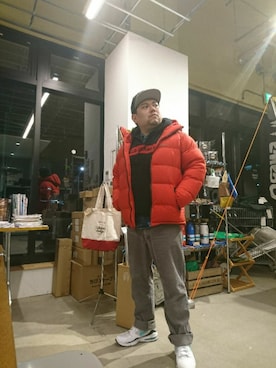 「AIGLE（エーグル）のアイテム（ダウンジャケット/コート）」を使った、音跳No2さん（メンズ・170cm）の冬コーディネート