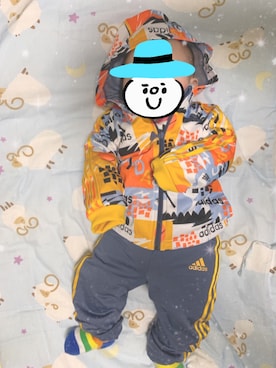 「男の子ベビー」｜「アイテム（ジャージ）」を使った、すももさん（キッズ・70cm）の冬コーディネート