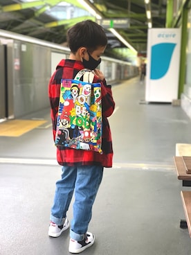 「FILA（フィラ）のアイテム（シューズ）」を使った、chris10さん（キッズ・110cm）の秋コーディネート