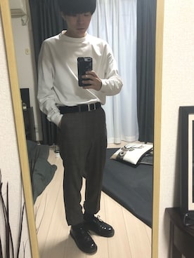 「Dr. Martens（ドクターマーチン）のDr.Martens (ドクターマーチン)/1461 3EYE GIBSON SHOES（その他シューズ）」を使った、えぬきち。さん（メンズ・168cm）の秋コーディネート