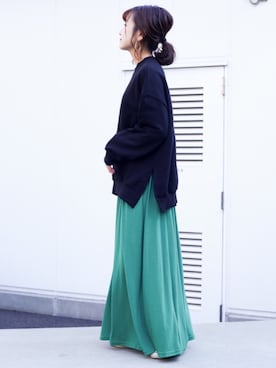 「holiday」｜「アイテム（スウェット）」を使った、miwaさん（レディース・155cm）の冬コーディネート