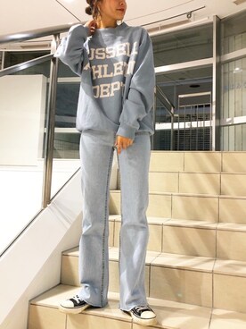 「holiday」｜「アイテム（スウェット）」を使った、miwaさん（レディース・155cm）の秋コーディネート