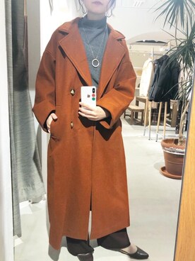 「holiday」｜「アイテム（チェスターコート）」を使った、miwaさん（レディース・155cm）の冬コーディネート