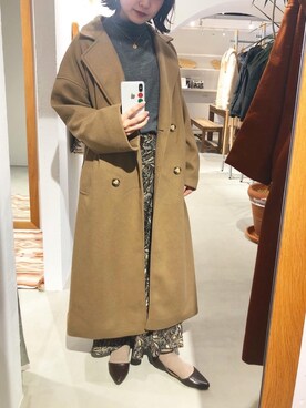 「holiday」｜「アイテム（チェスターコート）」を使った、miwaさん（レディース・155cm）の冬コーディネート