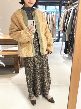 「holiday」｜「アイテム（ブルゾン）」を使った、miwaさん（レディース・155cm）の冬コーディネート
