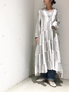 「部屋撮り」｜「アイテム（ワンピース/ドレス）」を使った、miwaさん（レディース・155cm）の春コーディネート