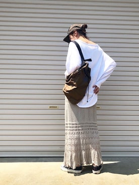 「アイテム（バックパック/リュック）」を使った、miwaさん（レディース・155cm）の春コーディネート