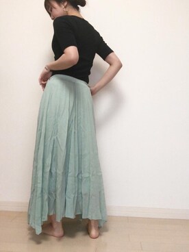 「コットンスカート」｜miwaさん（レディース・155cm）の春コーディネート