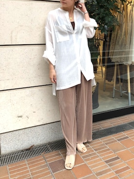 「VACANCY（ヴァカンシー）のアイテム（トップス）」を使った、miwaさん（レディース・155cm）の夏コーディネート