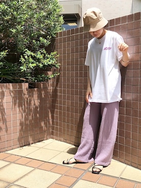 「Auntie Rosa Holiday（アンティローザホリデー）のアイテム（その他パンツ）」を使った、miwaさん（レディース・155cm）の夏コーディネート